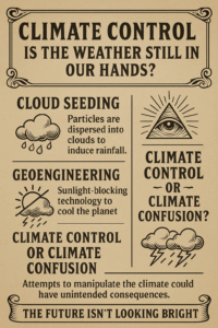 Climate Control Is The Weather Still in Our Hands Discover the truth behind climate control. From cloud seeding to sun-blocking tech, who’s really deciding our weather? Open your eyes quickly