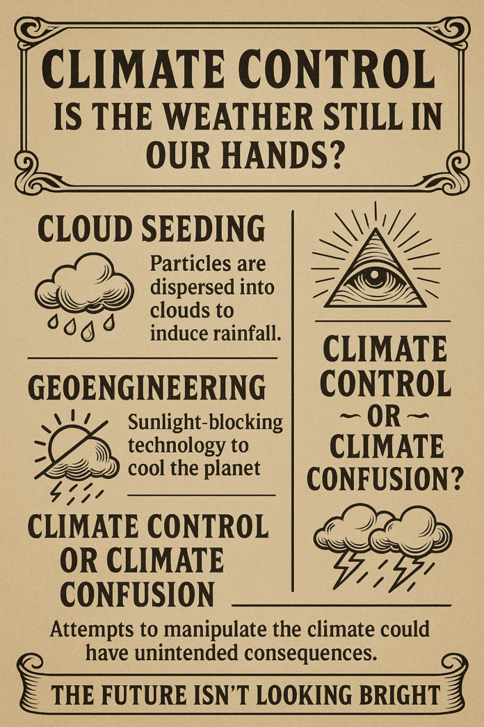 Discover the truth behind climate control. From cloud seeding to sun-blocking tech, who’s really deciding our weather? Open your eyes quickly