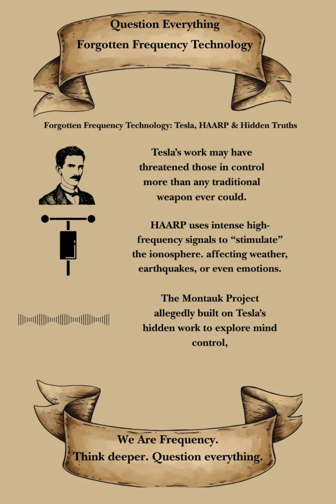 Explore forgotten frequency technology and the hidden war for your consciousness, from Tesla to HAARP, Montauk and ancient Anunnaki secrets.