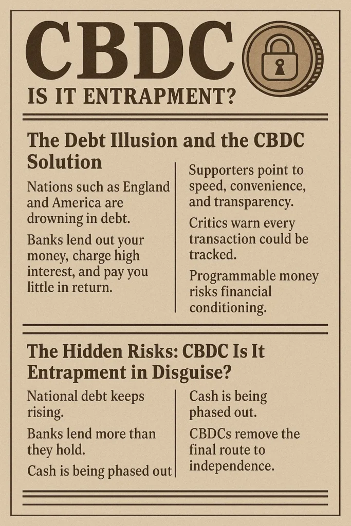 CBDC—is it entrapment or innovation? Learn how digital currencies affect your privacy, banks, and the future of financial control. Read more.