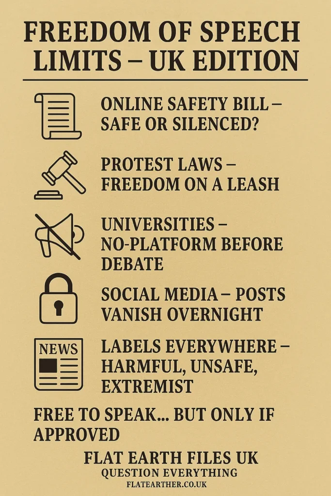 Freedom of speech limitations UK. Lets take look at safety bills, silencing, and whether free speech really exists. This will open your eyes