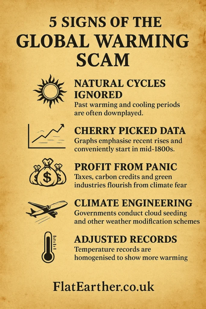 Global warming scam. just another scare tactic? Discover the facts behind the global warming scam, from cooked data to climate engineering.