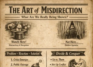 The Art of Misdirection – What Are We Really Being Shown? The art of misdirection explained in a tongue-in-cheek way. Discover how distraction, divide and conquer shape modern narratives.